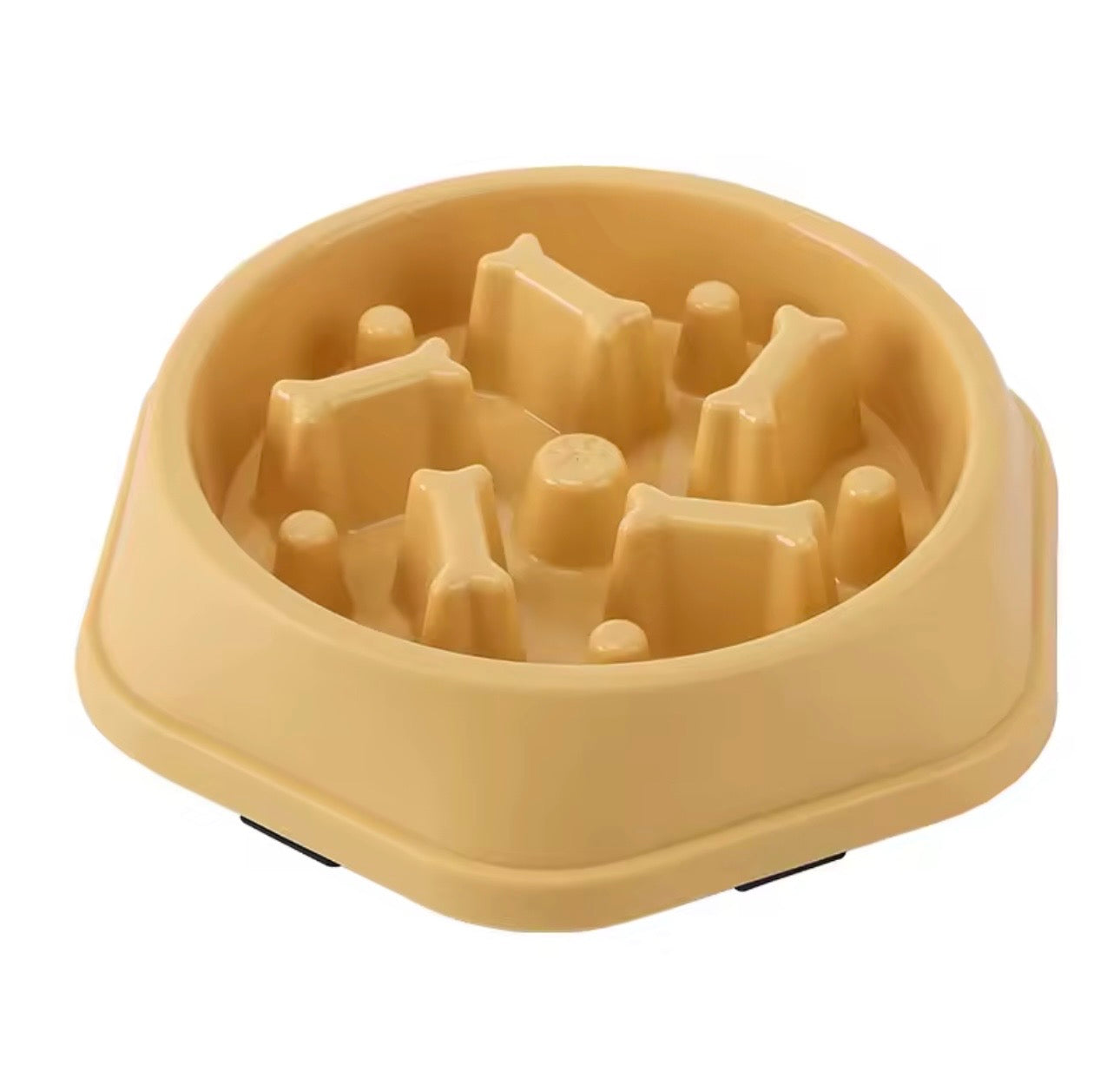 Gamelle anti glouton jaune pour chien et chat